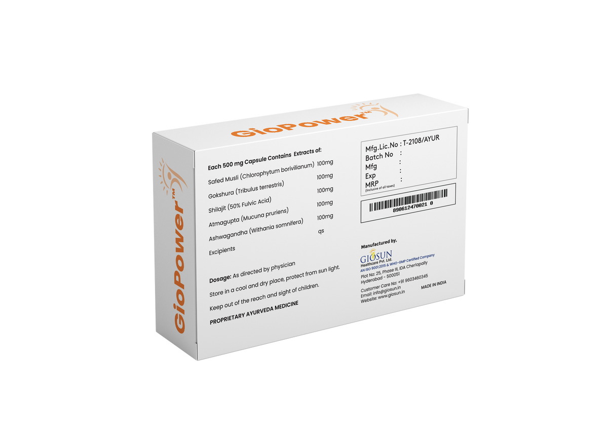 Giopower - 500mg Capsule (Helps in Improving Vigor & Vitality)