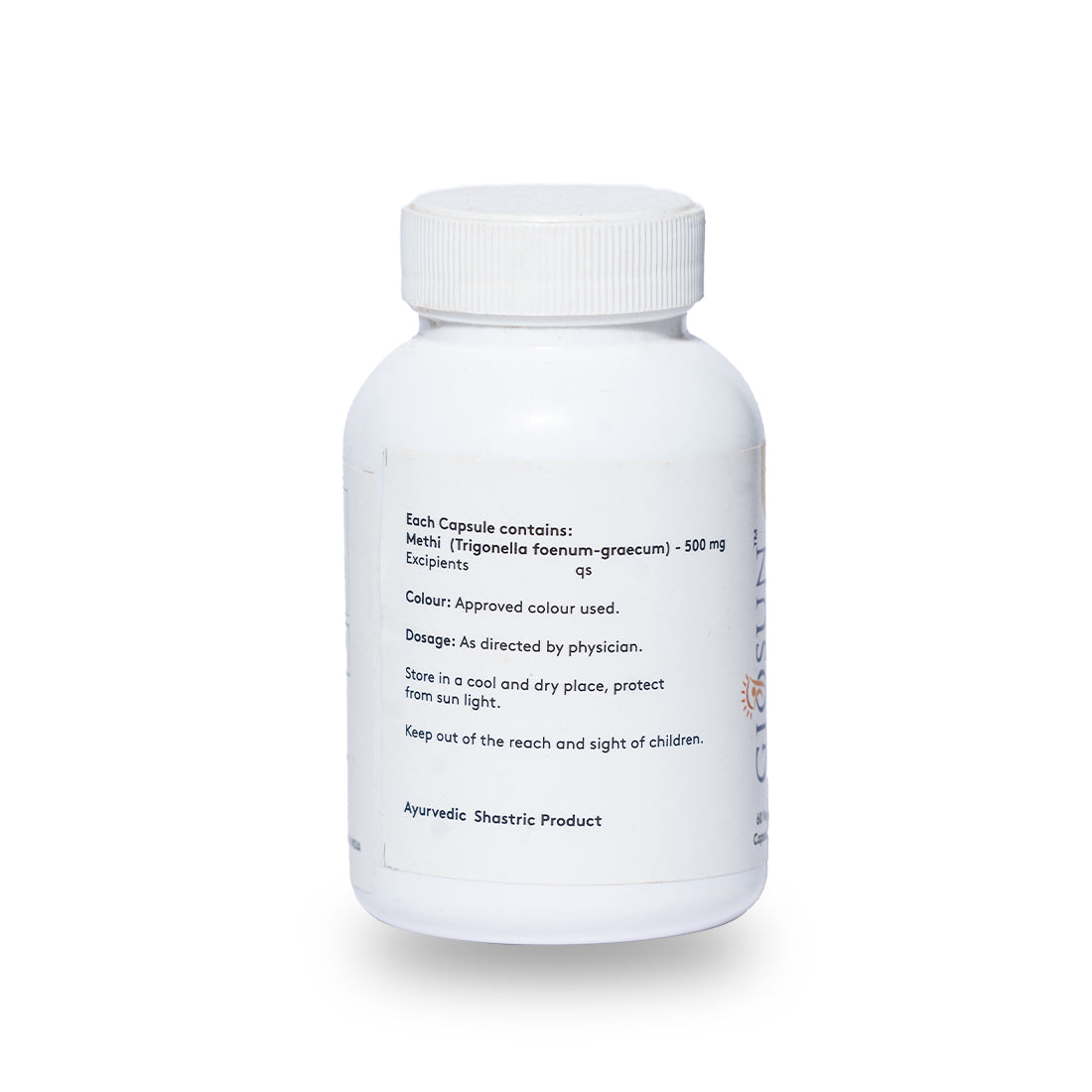Methi Capsules - Helps to Lower the Risk of Heart & BP | Maintain Sugar Levels (60 Capsules - 500/1000mg - Veg)